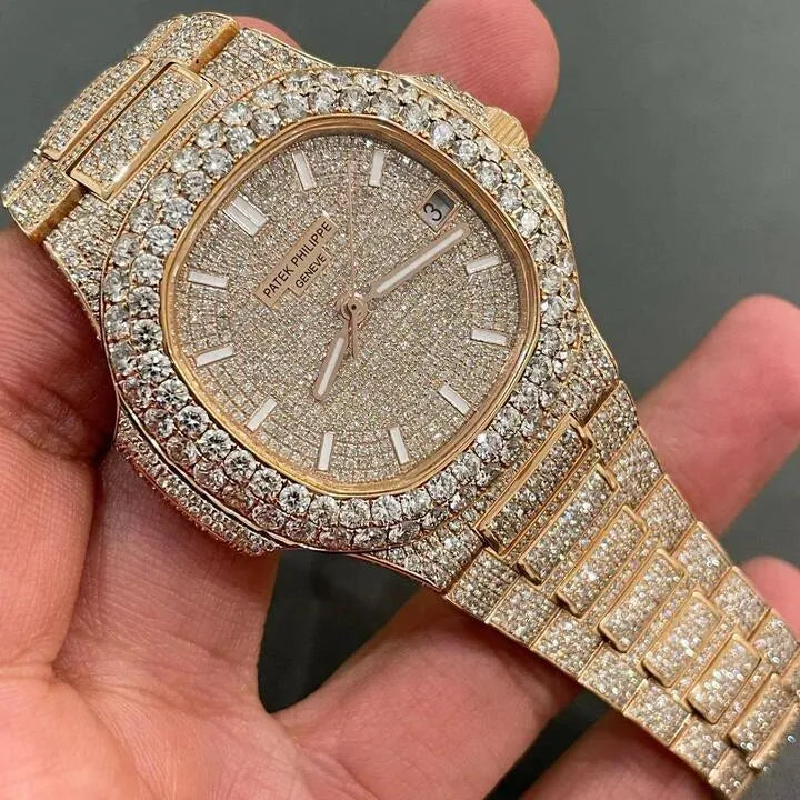 Bust Down Moissanite Patek Philippe Watch
