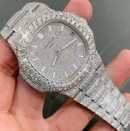 Bust Down Moissantite Patek Philippe Watch